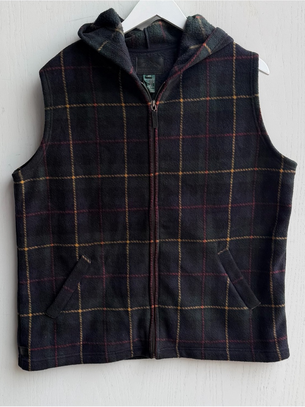 Ralph Lauren Black Label Plaid Fleece Hoodie Vest Women’s 2X